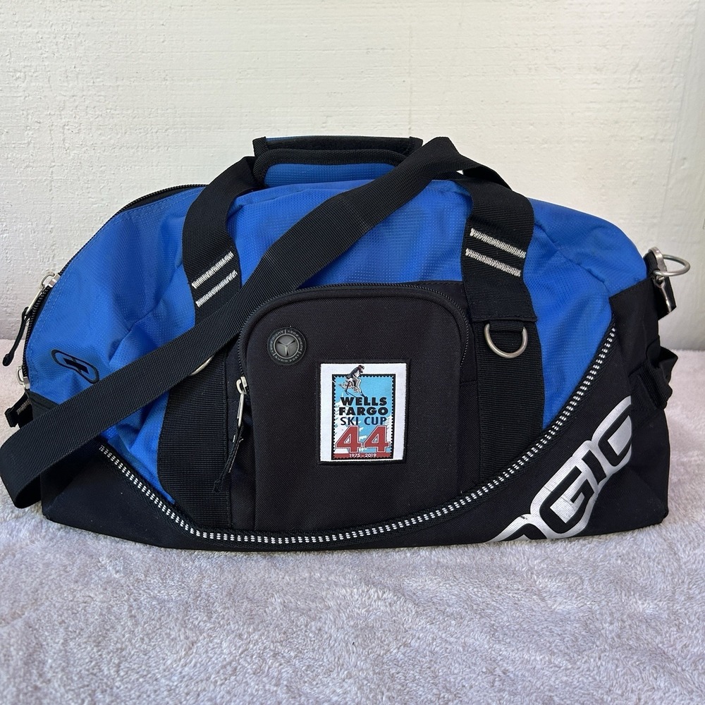 OGIO Half Dome‎ Blue Duffel Bag Gym Sports Travel Carry Wells Fargo Ski Cup EUC